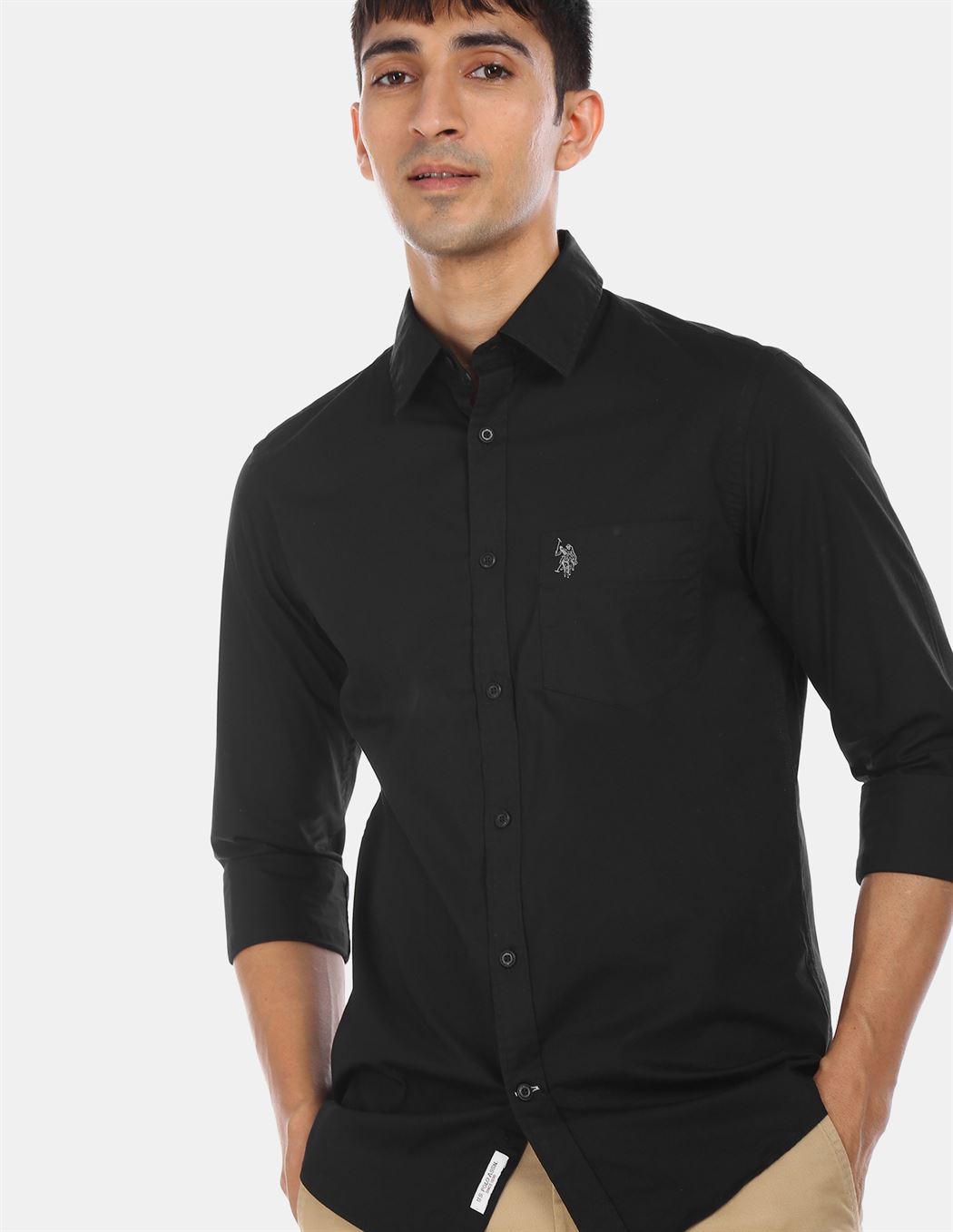 U.S Polo Assn. Men's Casual Wear Black Shirt